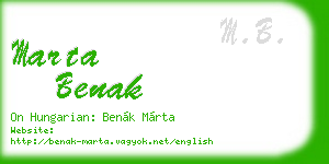 marta benak business card