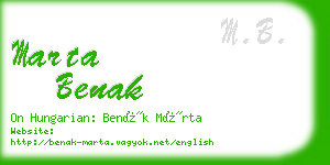 marta benak business card